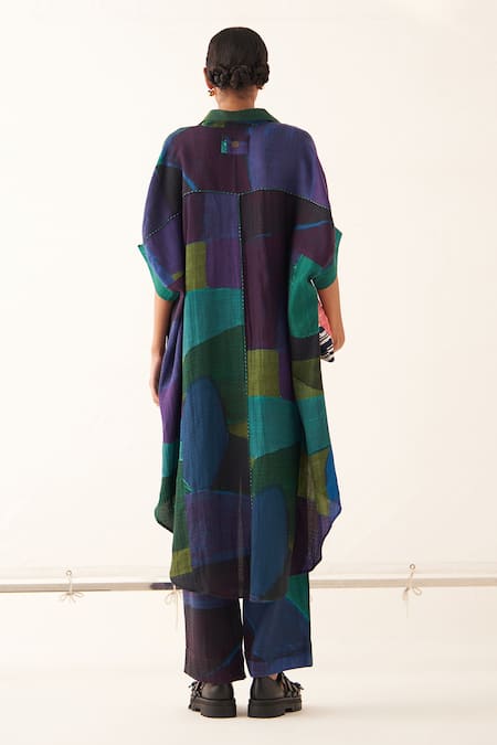 Shop OFRIDA Multi Color Cotton Time Warp Stft Pant at Aza Fashions Shop_OFRIDA_Multi Color Cotton Time Warp Stft Pant _at_Aza_Fashions