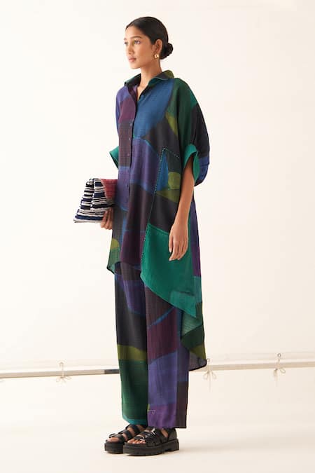 Buy OFRIDA Multi Color Cotton Time Warp Stft Pant Online at Aza Fashions Buy_OFRIDA_Multi Color Cotton Time Warp Stft Pant _Online_at_Aza_Fashions