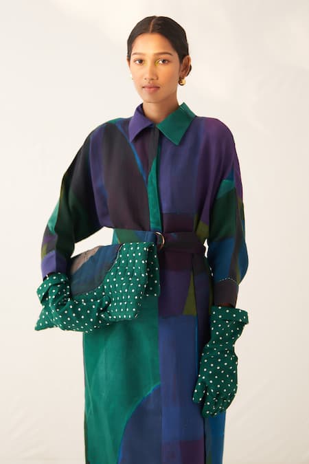 Shop_OFRIDA_Multi Color Cotton Collared Time Warp Mh Dress _Online_at_Aza_Fashions