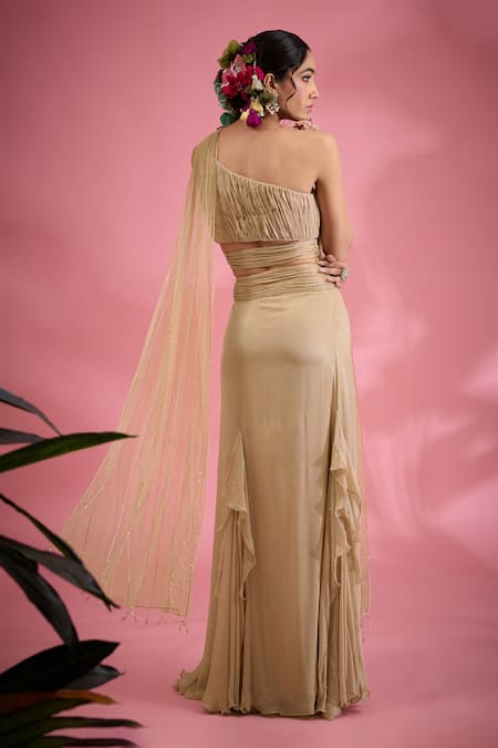 Show Shaa 3D Flower Embroidered Skirt Blouse Set