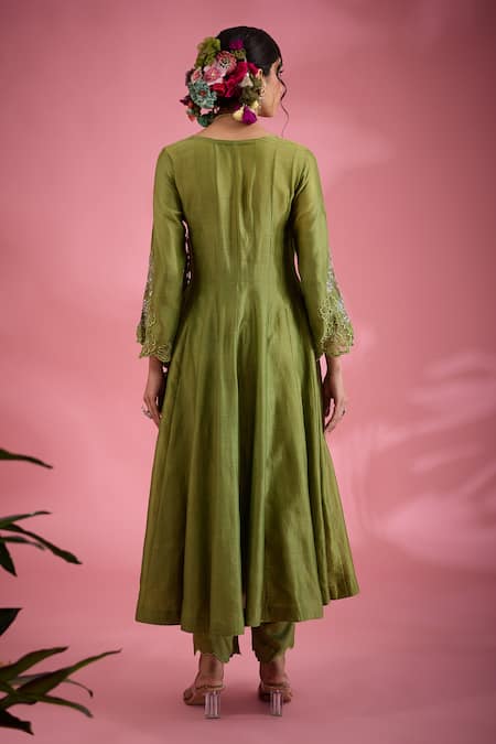 Show Shaa Floral Hand Embroidered Angarkha Pant Set