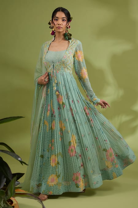 Show Shaa Flower Print Anarkali With Dupatta 