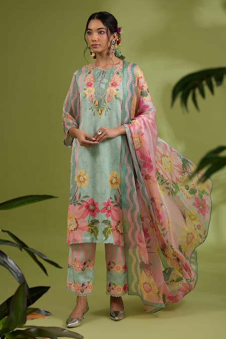 Show Shaa Abstract Floral Print Kurta Set 