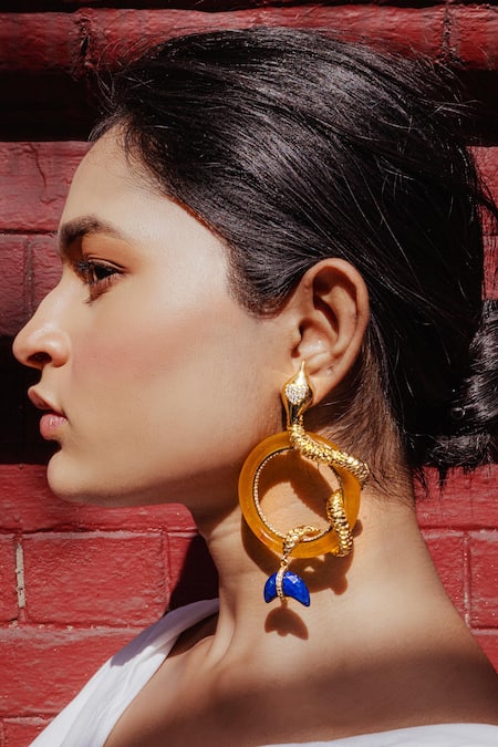 Goddess Of Glocal Ccu Cult Serpentine Aventurine Earrings 