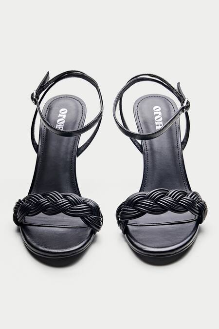 Shop_Oroh_Black Tarquinia Braided Strap Heels _at_Aza_Fashions