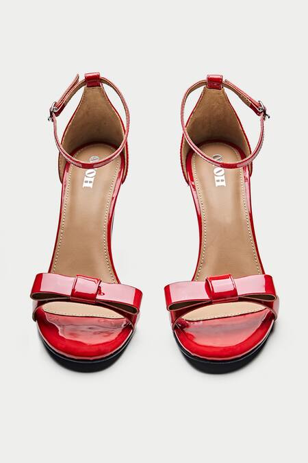 Shop_Oroh_Red Bows Front Genuine Leather Heels _at_Aza_Fashions