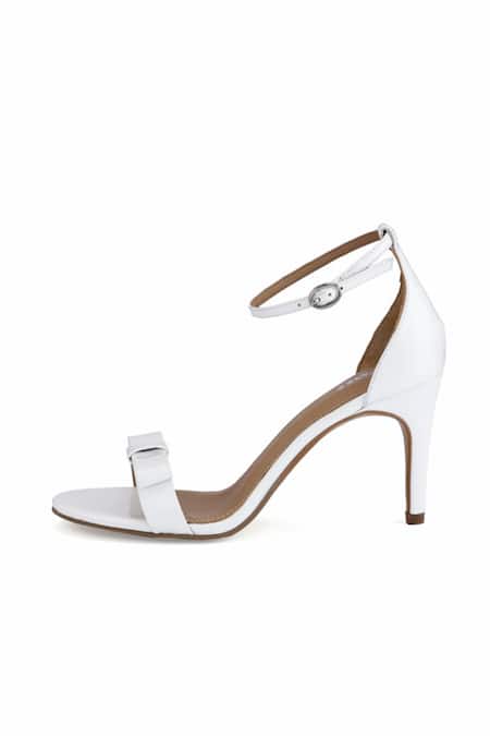 Oroh_White Bows Porto Leather Front Heels _Online_at_Aza_Fashions