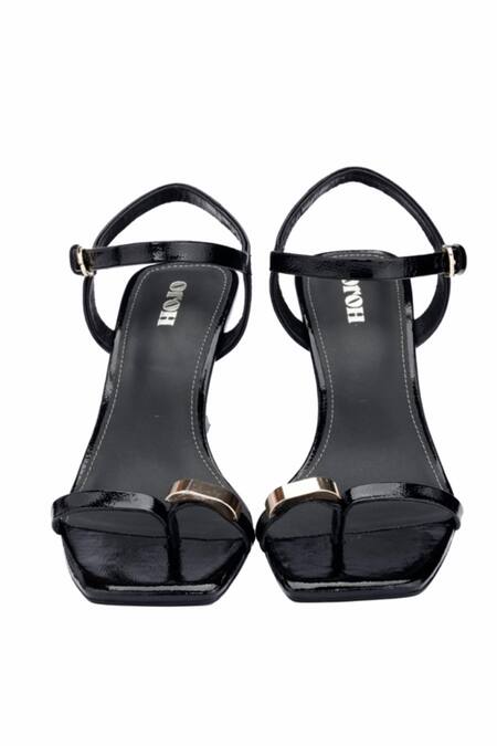 Shop_Oroh_Black Brooches Vic Metal Embellished Heels _at_Aza_Fashions