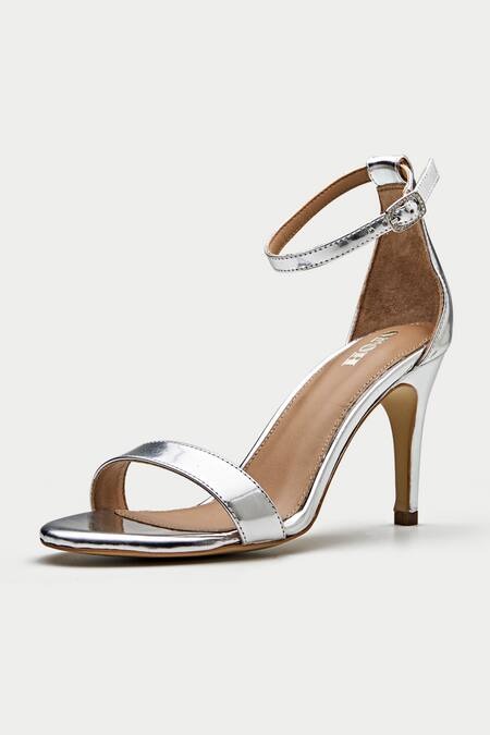 Buy_Oroh_Silver Olivares Leather Metallic Finish Heels _Online_at_Aza_Fashions