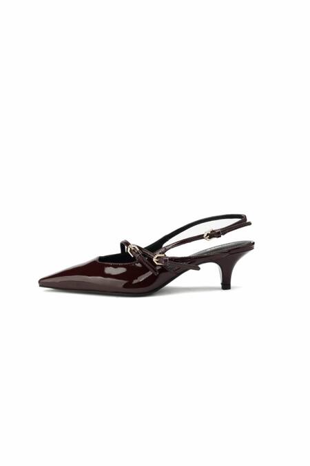 Buy_Oroh_Burgundy Strappy Kitten Heels _Online_at_Aza_Fashions
