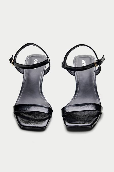 Shop_Oroh_Black Aosta Textured Strappy Sandals _at_Aza_Fashions