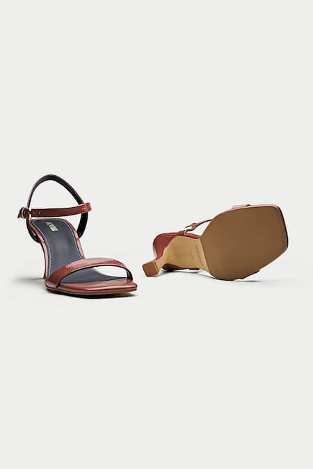 Oroh Brown Leather Strappy Heels at Aza Fashions Oroh_Brown Leather Strappy Heels _at_Aza_Fashions
