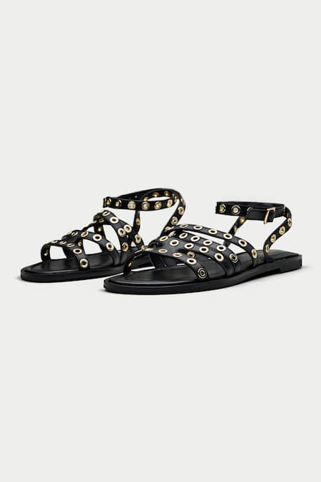 OROH Vicenza Eyelet Embellished Flat Sandals 