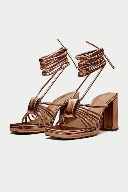 OROH Faenza Metallic Tie-Up Heels 