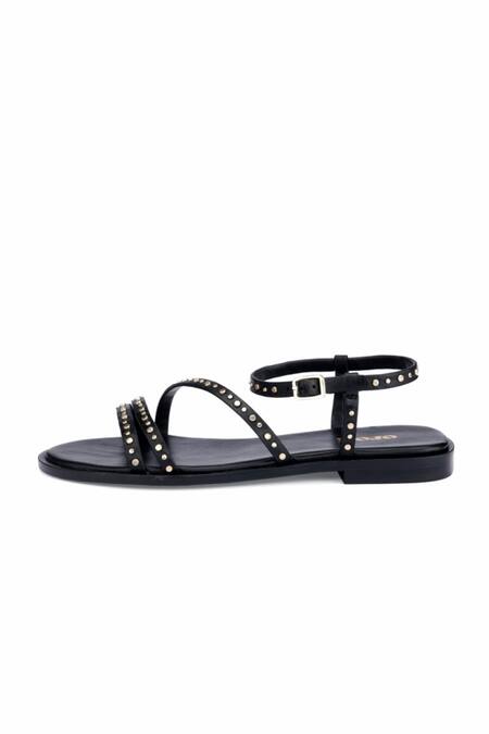Oroh Black Studs Oristano Metallic Embellished Sandals Online at Aza Fashions Oroh_Black Studs Oristano Metallic Embellished Sandals _Online_at_Aza_Fashions