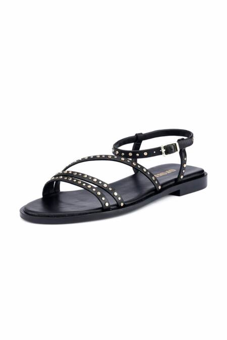 Buy Oroh Black Studs Oristano Metallic Embellished Sandals Online at Aza Fashions Buy_Oroh_Black Studs Oristano Metallic Embellished Sandals _Online_at_Aza_Fashions