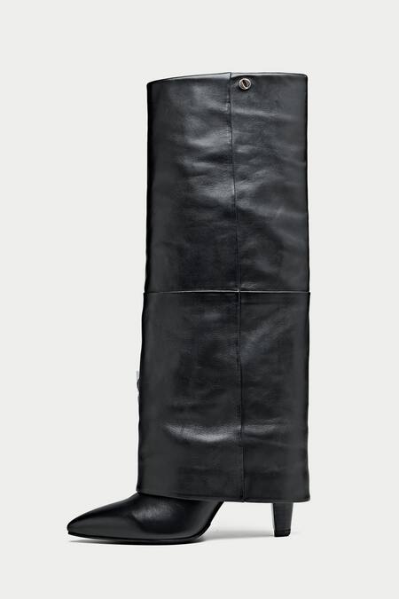 Buy_OROH_Black Mantua Knee Boots _Online_at_Aza_Fashions