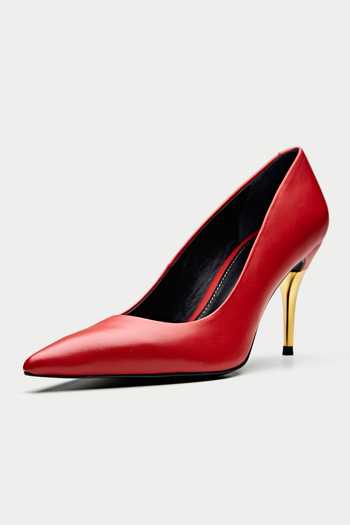 Oroh Red Bolzano Pointed Toe Heels Online at Aza Fashions Oroh_Red Bolzano Pointed Toe Heels _Online_at_Aza_Fashions