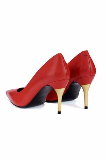 Shop Oroh Red Bolzano Pointed Toe Heels Shop_Oroh_Red Bolzano Pointed Toe Heels