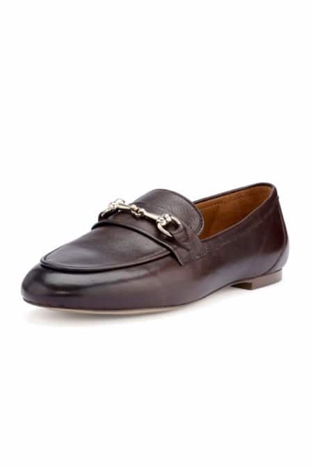 Buy_Oroh_Brown Chocolate Buckle Loafers _Online_at_Aza_Fashions