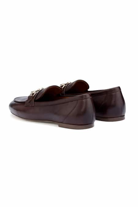 Shop_Oroh_Brown Chocolate Buckle Loafers _Online_at_Aza_Fashions