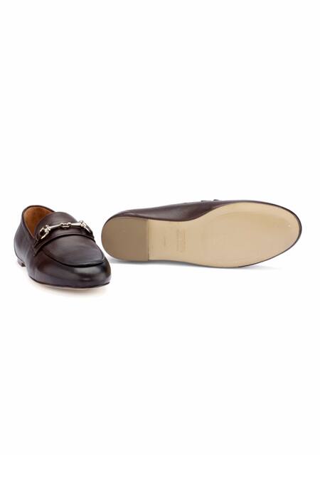 Oroh_Brown Chocolate Buckle Loafers _at_Aza_Fashions