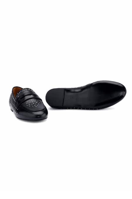 Buy_Oroh_Black Savona Stud Embellished Loafers 