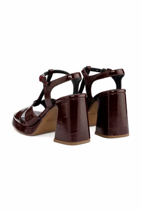 Shop_Oroh_Burgundy Imperia Criss Cross Strap Platform Heels _Online_at_Aza_Fashions