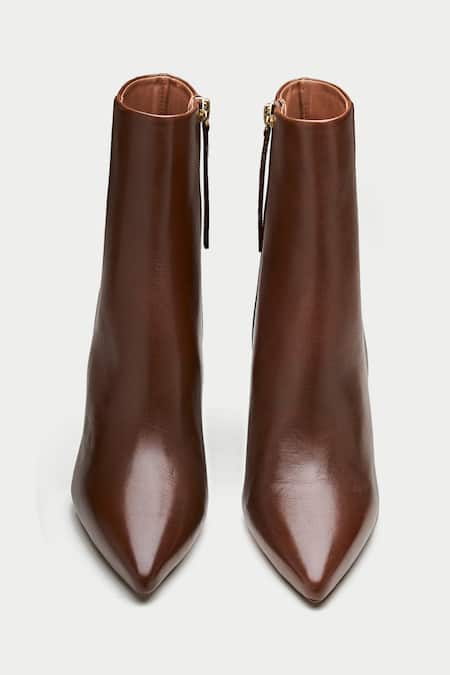 Shop_Oroh_Brown Tortona Pointed Toe Ankle Boots _at_Aza_Fashions