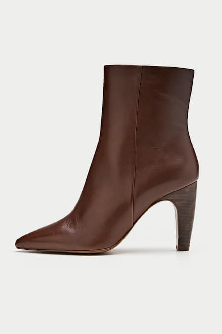 Buy_Oroh_Brown Tortona Pointed Toe Ankle Boots _Online_at_Aza_Fashions