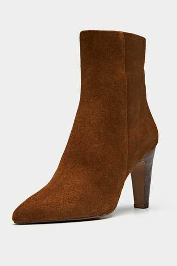 Oroh_Brown Pointed Toe Ankle Boots _Online_at_Aza_Fashions