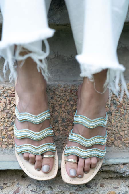 SANDALWALI Renu Zig Zag Pattern Sandals 