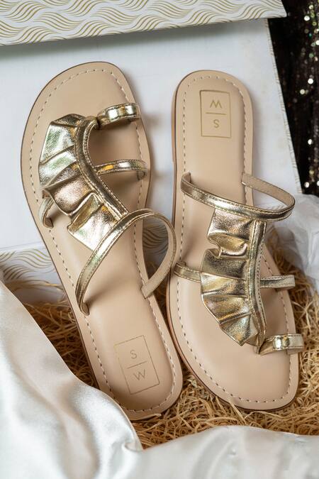 Sandalwali_Beige Plain Christina Textured Sandals _Online_at_Aza_Fashions