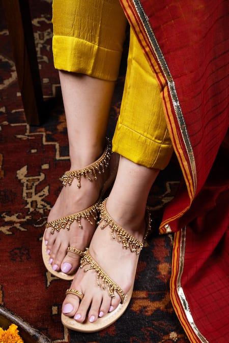 SANDALWALI Soha Beaded Sandals 