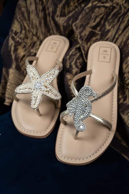 Sandalwali Larry Star Fish Embroidered Sandals 