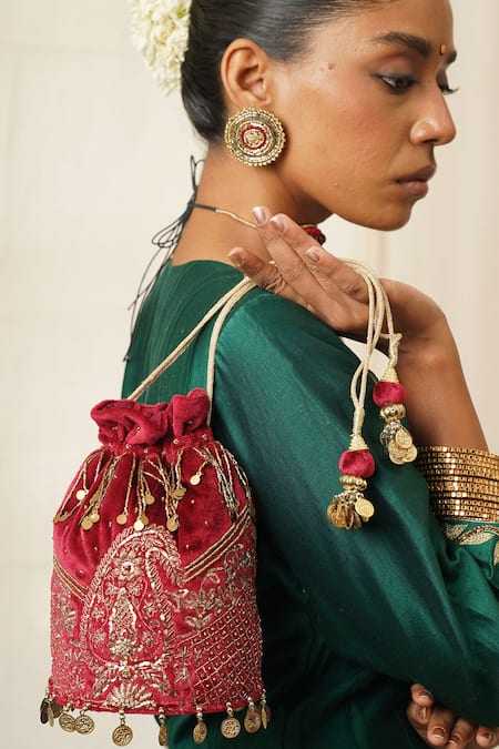 Moirra Anjum Paisley Embroidered Potli 