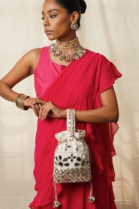 Moirra Neelofar Mirror Work Potli 