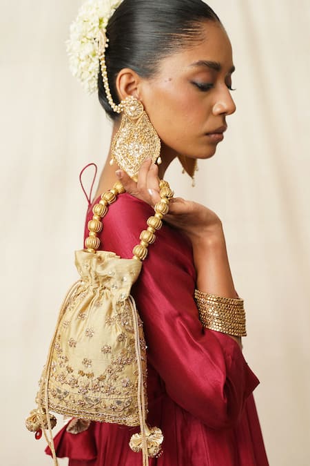 Moirra Hoor Zardozi Embroidered Potli 