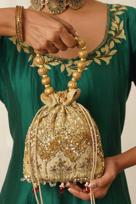 Buy_Moirra_Beige Sequins, Zari, Cut Work Sitara Embroidered Potli _Online_at_Aza_Fashions