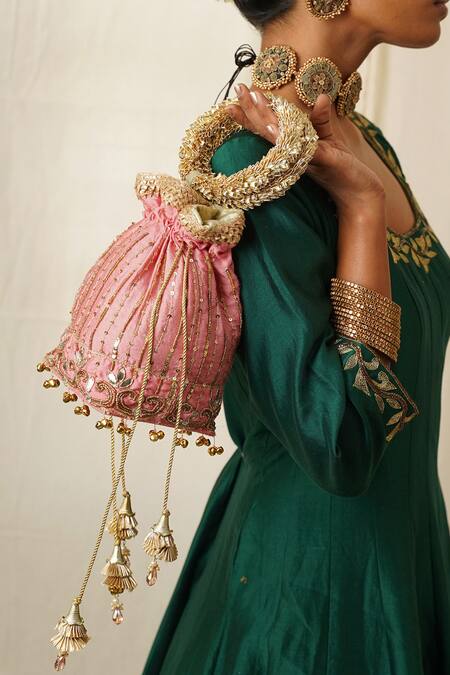 Moirra Naayab Stripe Embroidered Potli 