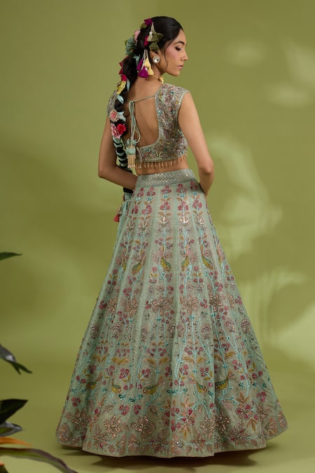 Show Shaa Floral Embroidered Bridal Lehenga Set