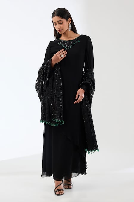 Rabani & Rakha Ayat Yoke Embroidered Layered Kurta Set 