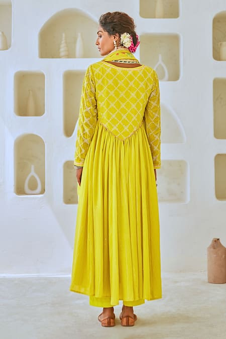 Myaara Mukaish Detailed Anarkali Set 