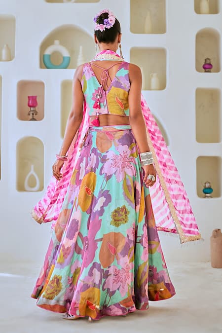 Myaara Floral Print Lehenga Blouse Set 