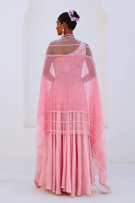 Myaara Floral Embroidered Blouse Lehenga Set 