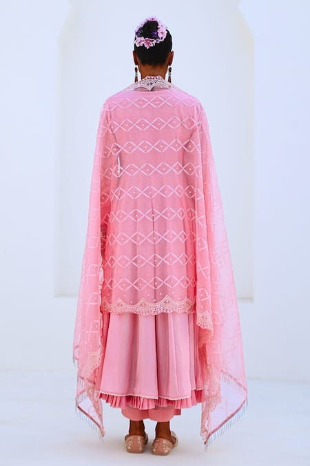 Myaara Bead Embroidered Yoke Anarkali Set 