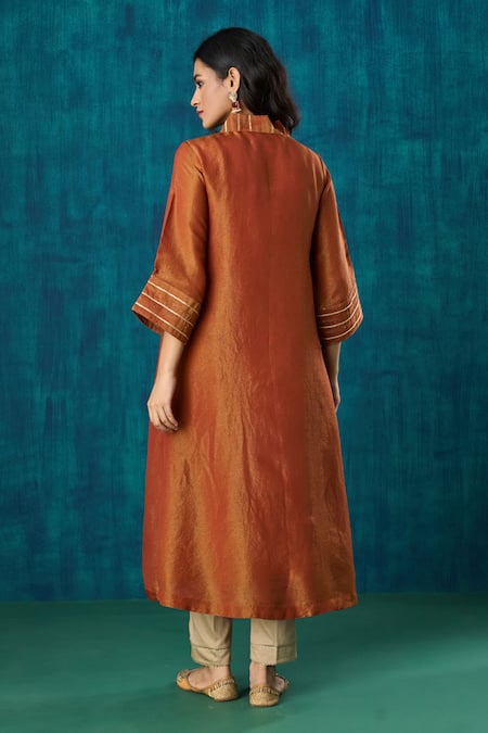 Mushio Navika Gota Embroidered A-Line Kurta & Pant Set 