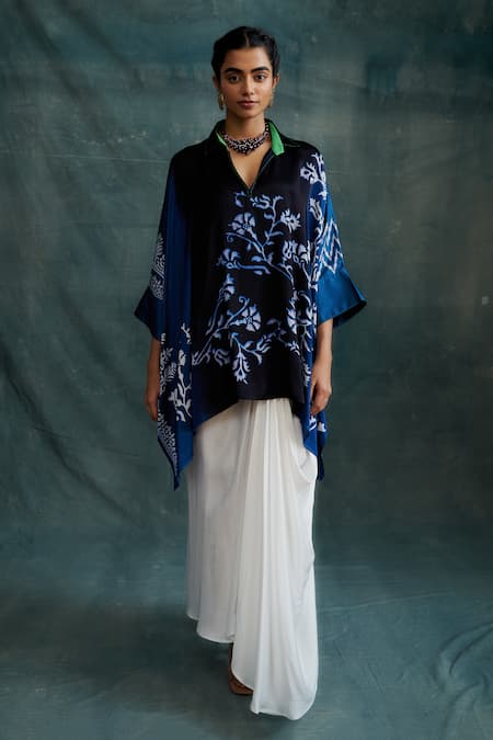 Krishna Mehta Shaded Block Print Kaftan Tunic 