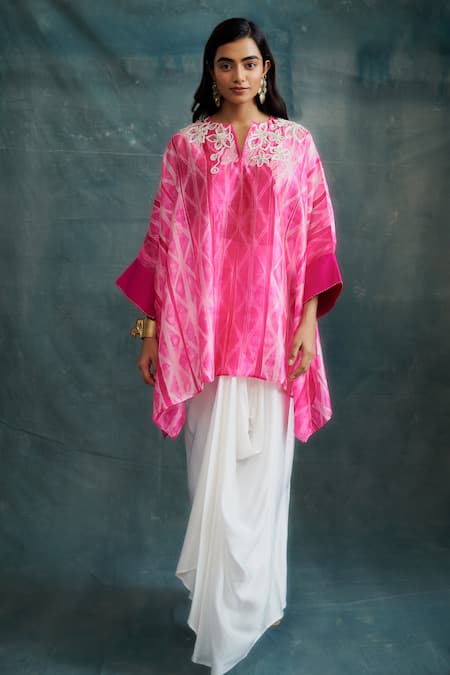 Krishna Mehta Tussar Draped Skirt 