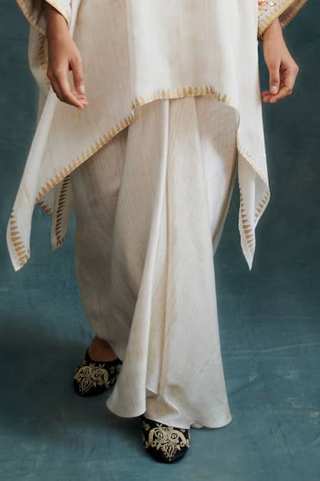 Krishna Mehta Off White Modal Draped Skirt Online at Aza Fashions Krishna Mehta_Off White Modal Draped Skirt _Online_at_Aza_Fashions